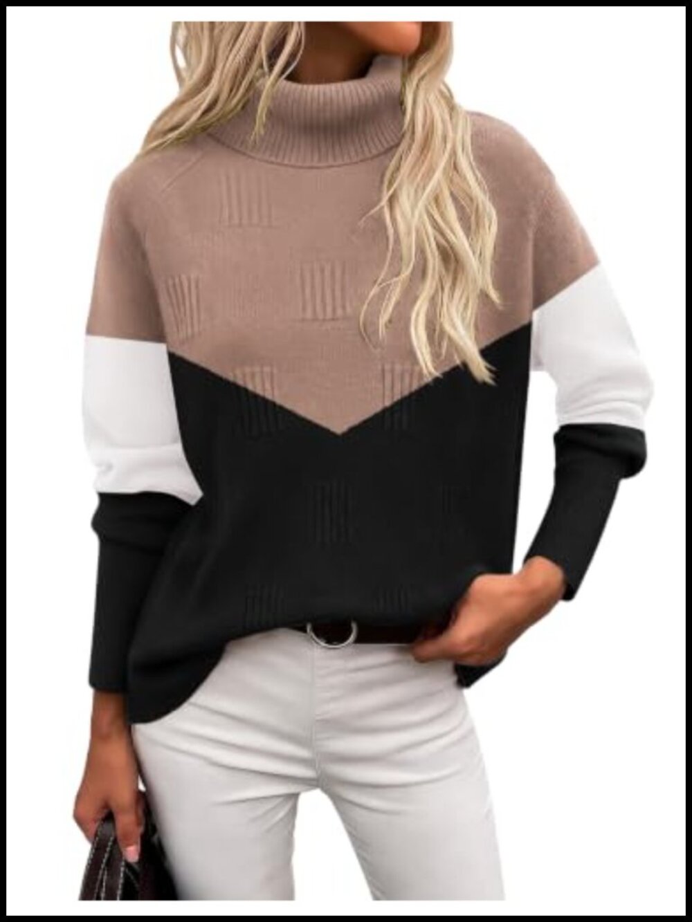 Women's Turtleneck Knit Sweater Long Sleeve Chunky Fall Winter Pullover